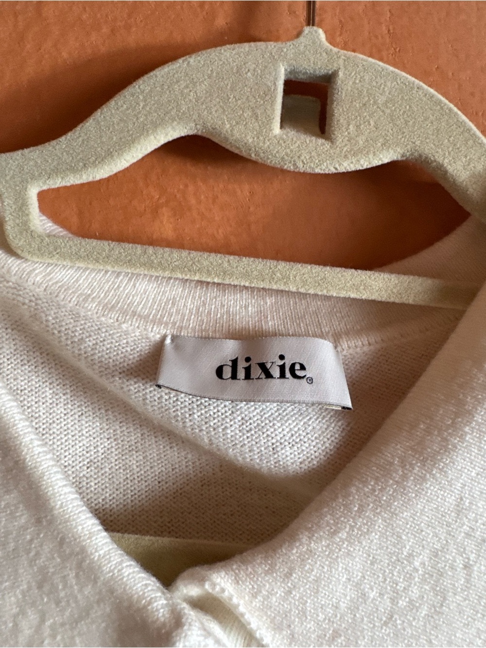Dixie Italy 100% Wool Off White Polo Sweater Size S - Picture 3 of 8